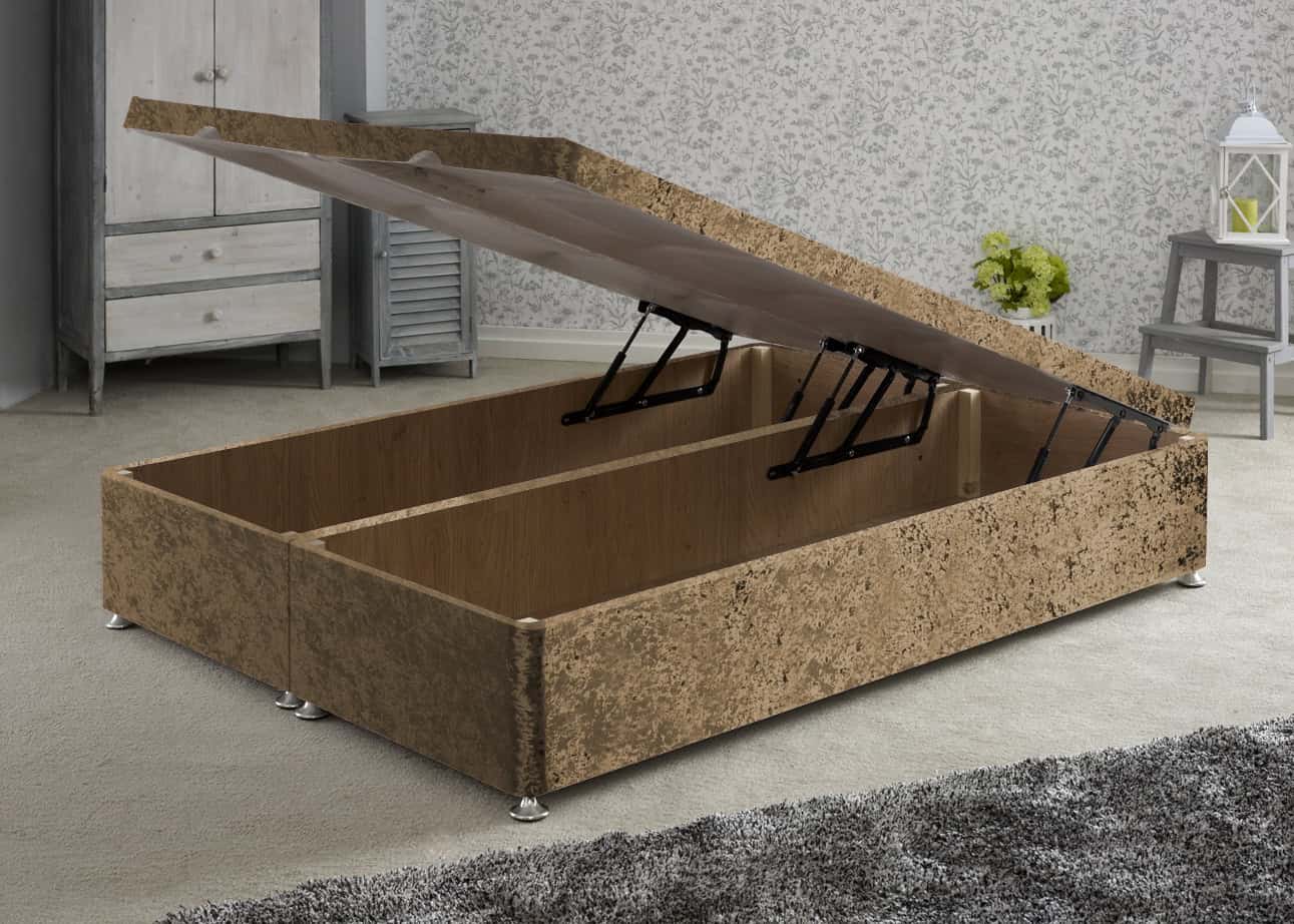 Apollo 4ft6 Glitz Sahara Front Opening Ottoman Base | Buy Online | Beds.ie