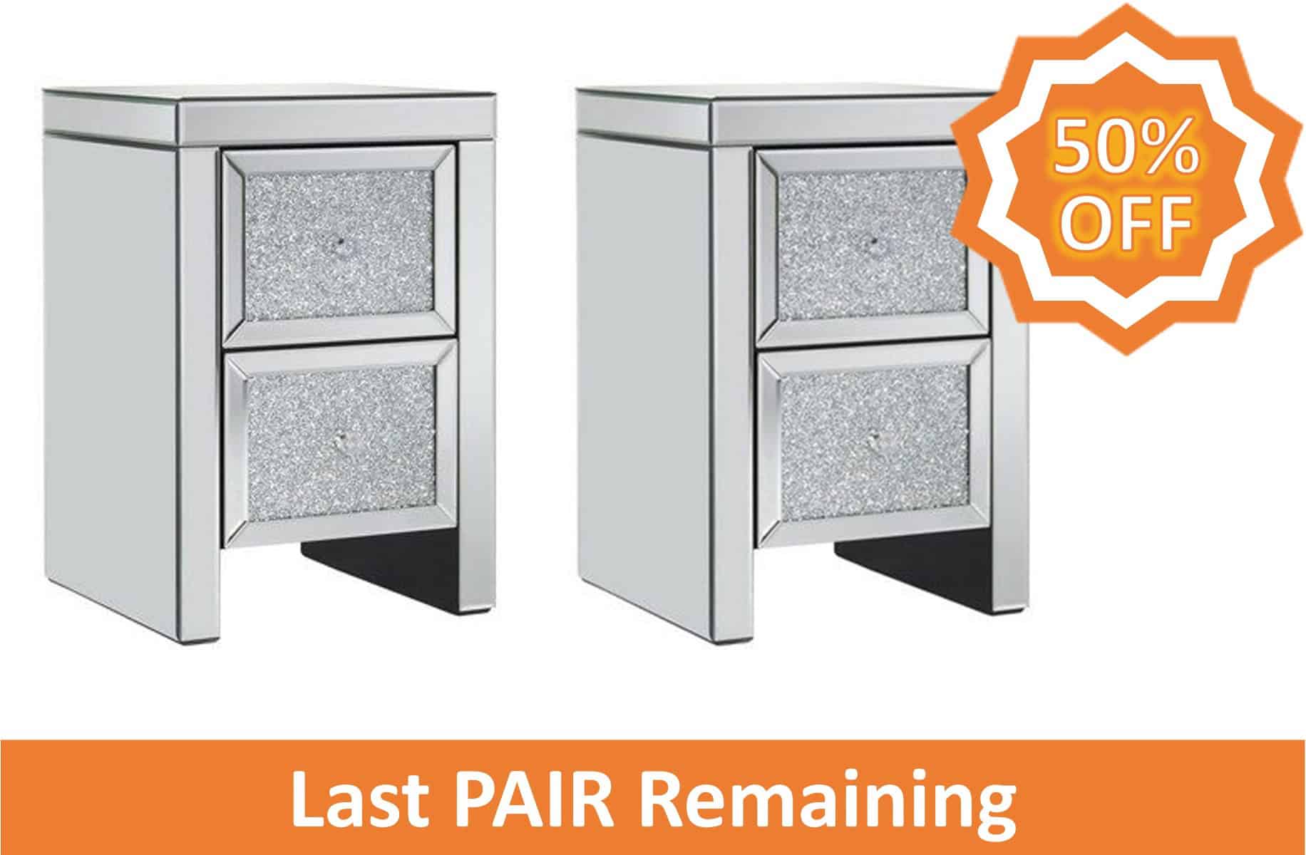 Vienna Mirrored 2 Drawer Bedside (Set of 2) - Image 9