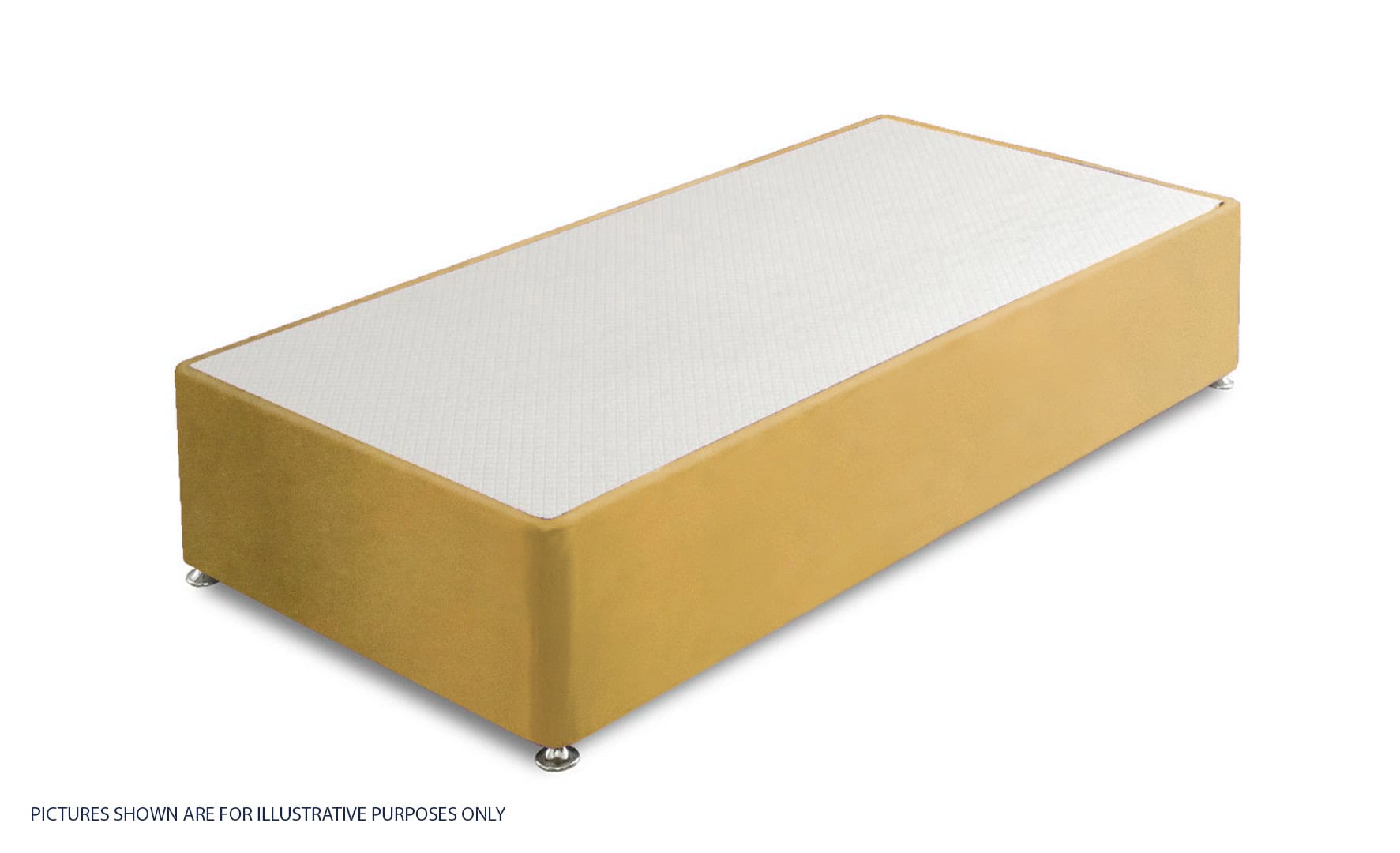 Apollo 3ft Velvet Beige 2 Drawer Divan Base | Buy Online | Beds.ie