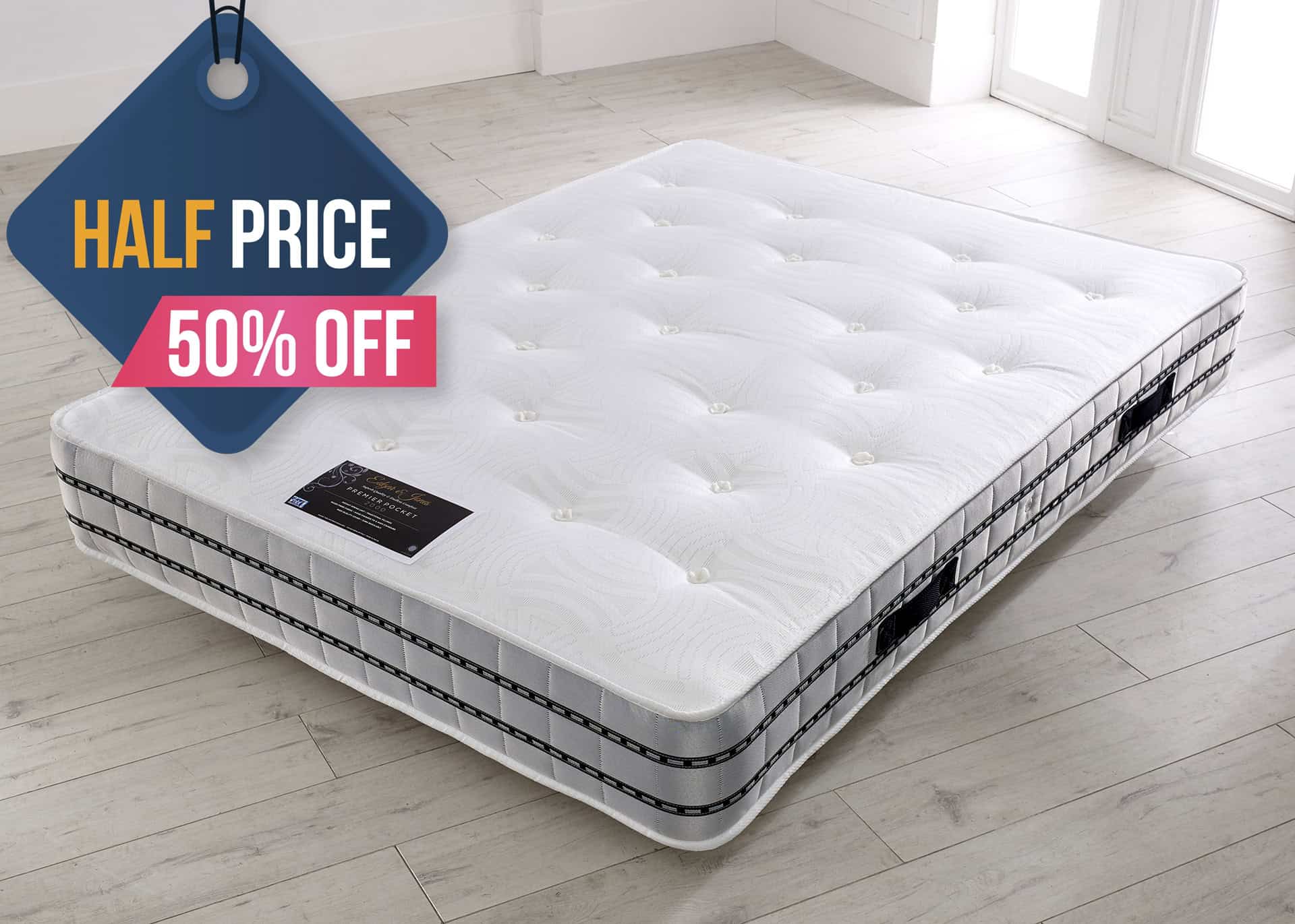 Edgar & Jones 4ft6 Premier Pocket 2000 Mattress | Buy Online | Beds.ie