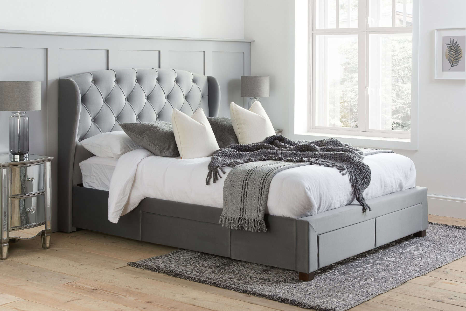Hope 5ft Bed - Grey Velvet | Buy Online | Beds.ie