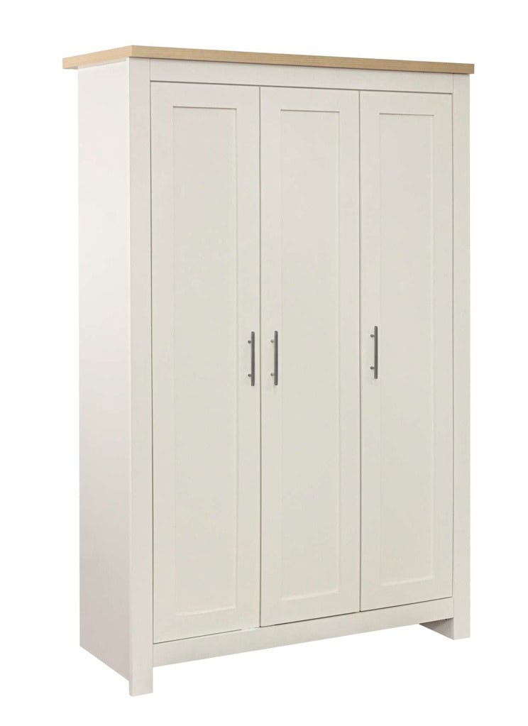 Highgate 3 Door Wardrobe - Cream & Oak - Image 2