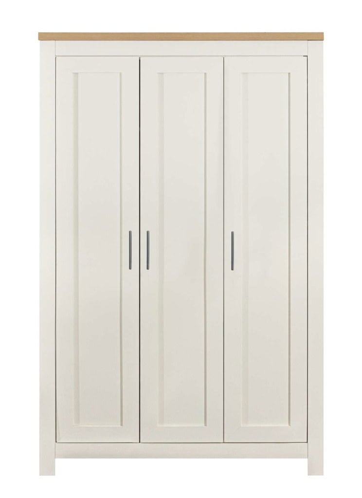 Highgate 3 Door Wardrobe - Cream & Oak - Image 3