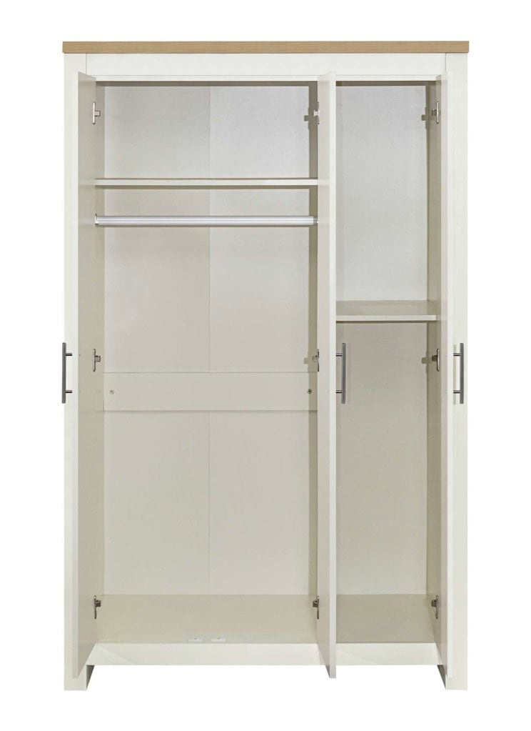 Highgate 3 Door Wardrobe - Cream & Oak - Image 4