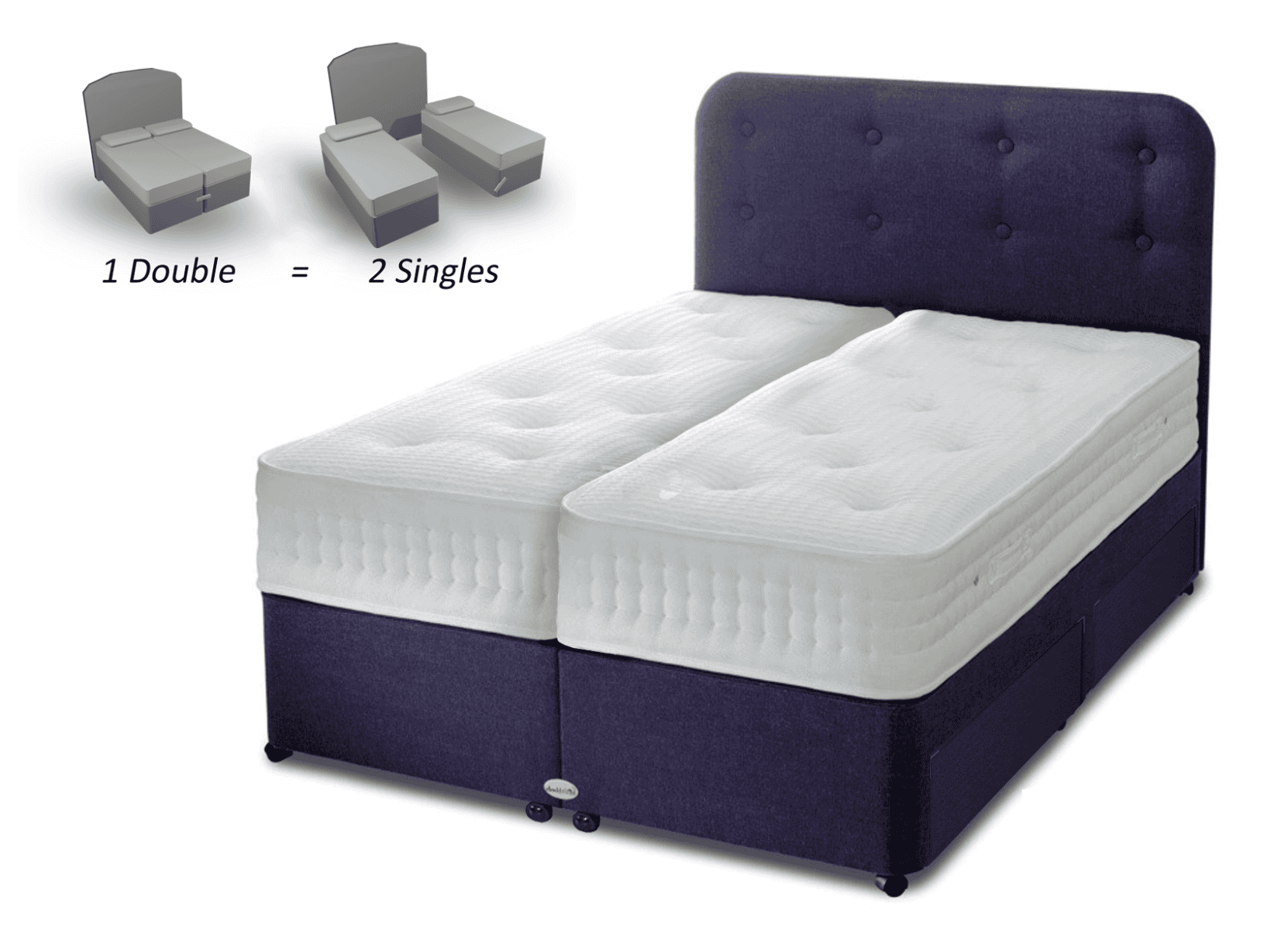 Healthbeds 6ft Memory Med 1400 4 Drawer Zip & Link Bed | Buy Online | Beds.ie