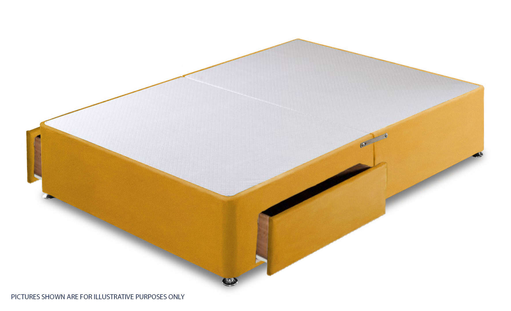 Apollo 5ft Velvet Gold 2 Drawer Divan Base | Buy Online | Beds.ie