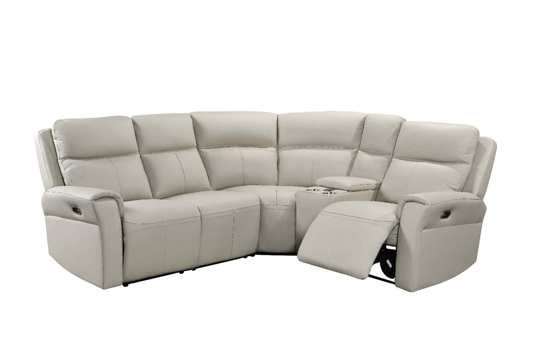 Russo Corner Group Electric Recliner - Stone Leather | Buy Online | Beds.ie