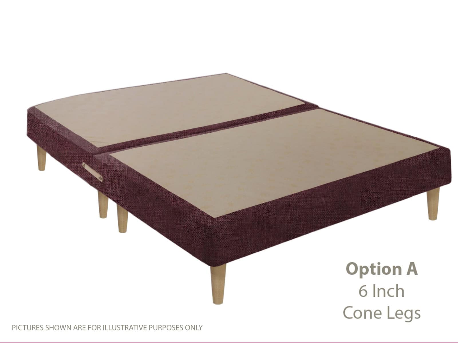 Apollo 4ft6 Azzure Purple Shallow Divan Base on Legs | Buy Online | Beds.ie