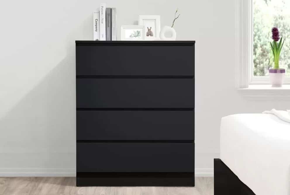 Oslo 4 Drawer Chest - Black | Buy Online | Beds.ie