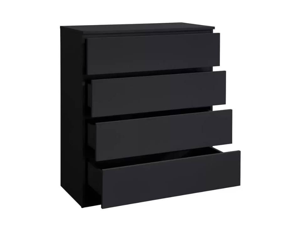 Oslo 4 Drawer Chest - Black - Image 3