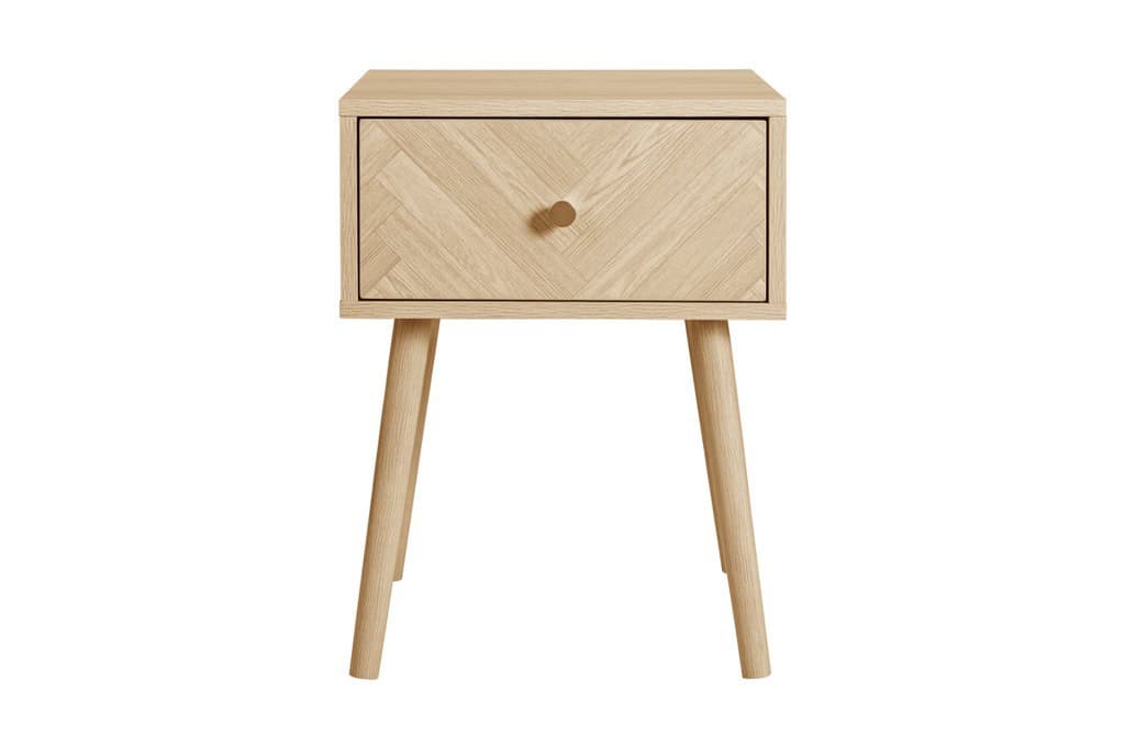Herringford 1 Drawer Bedside - Oak - Image 2