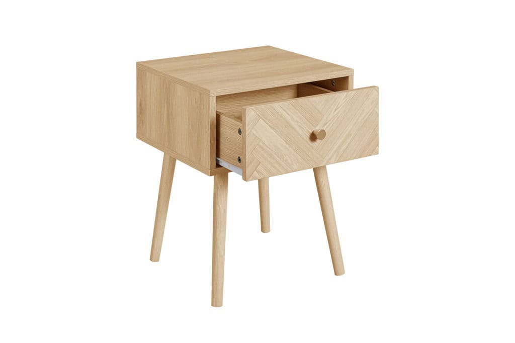 Herringford 1 Drawer Bedside - Oak - Image 3