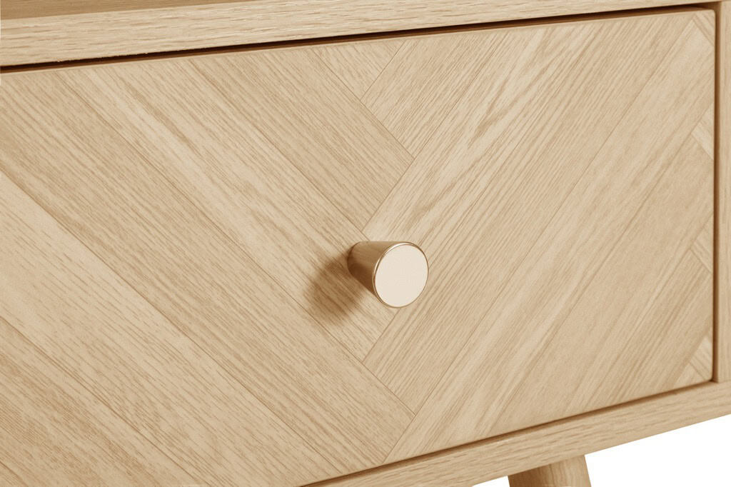 Herringford 1 Drawer Bedside - Oak - Image 8