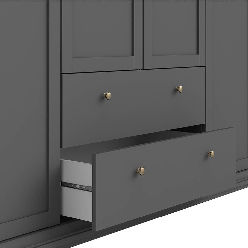 Paris 4 Door + 2 Drawer Wardrobe - Grey - Image 4
