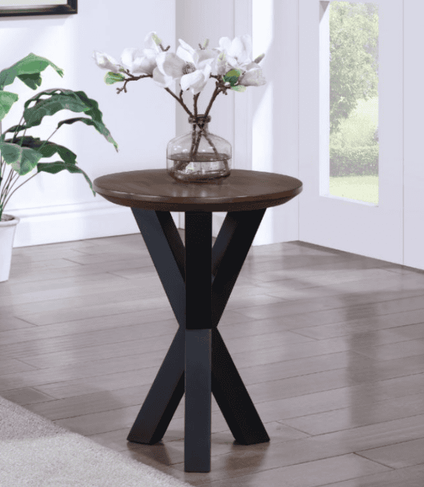 Nevada Round Lamp Table - Dark Wood | Buy Online | Beds.ie