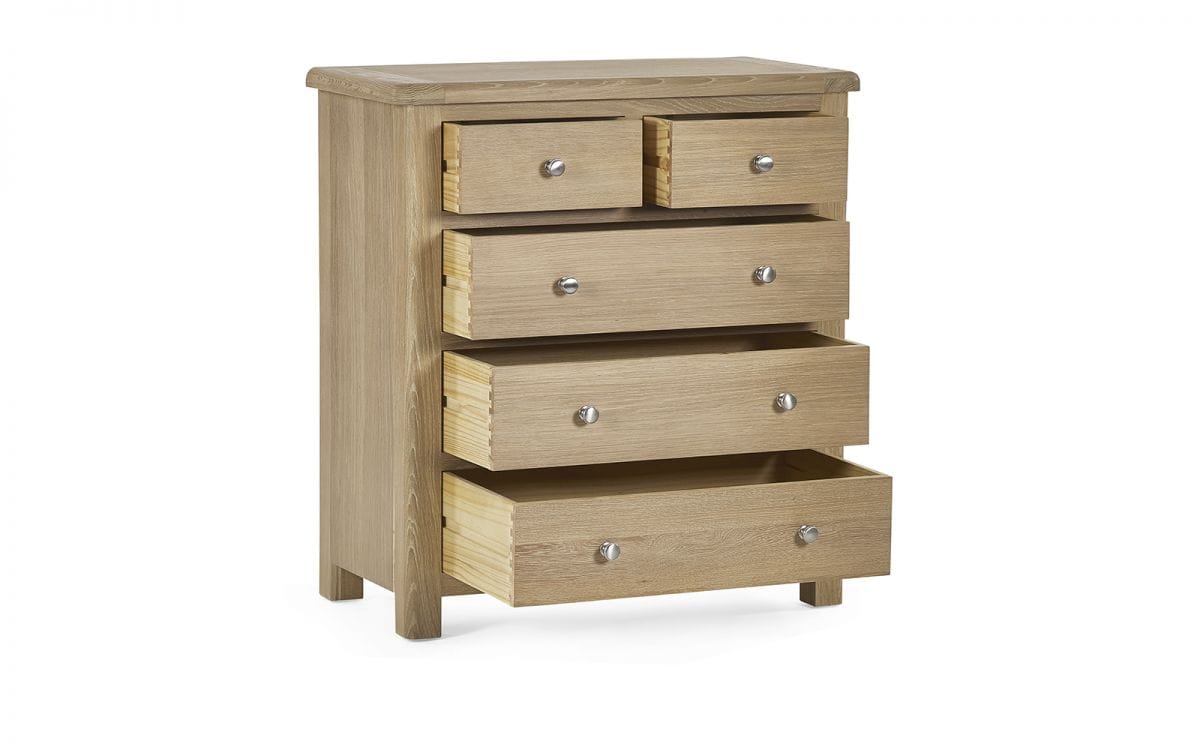 Memmingen 3+2 Drawer Chest - Limed Oak - Image 4