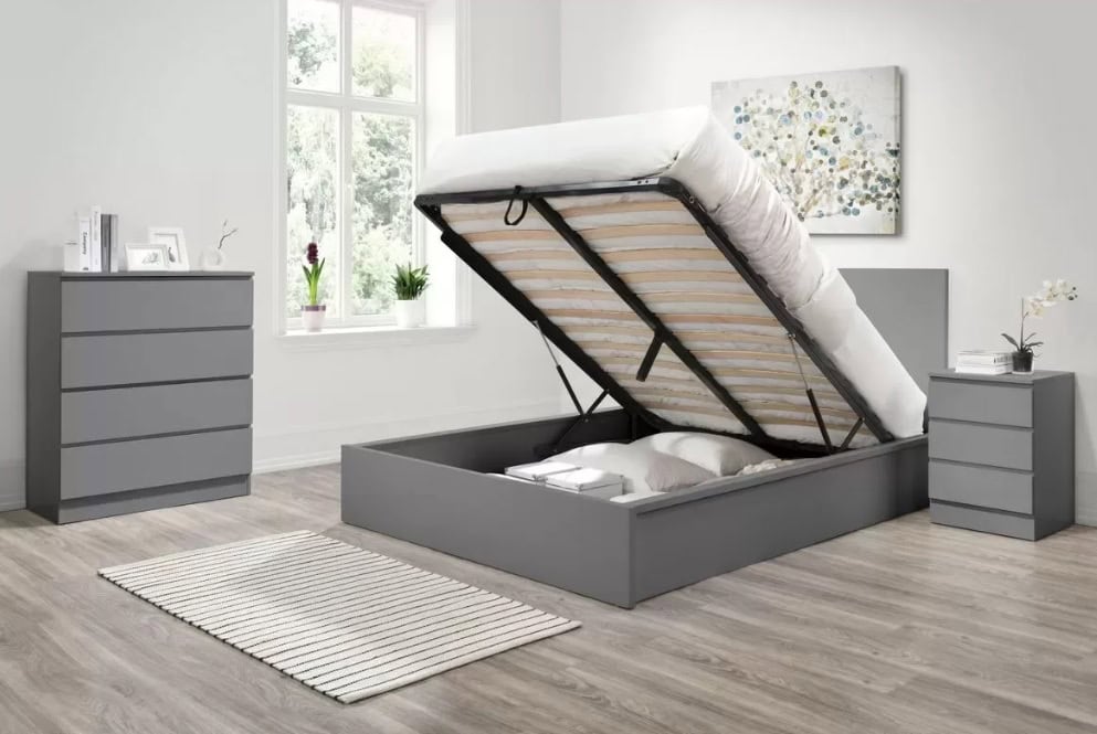 5ft Oslo Ottoman Bedframe - Grey | Buy Online | Beds.ie
