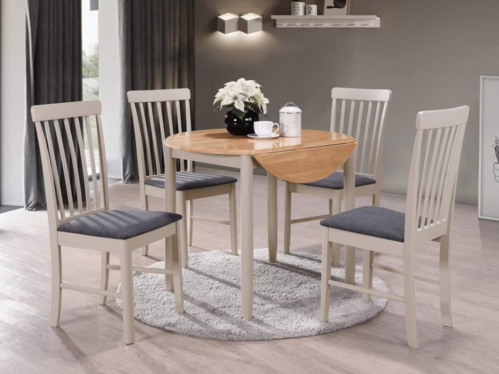Altona Round Drop Leaf Dining Set (4 Chairs) | Buy Online | Beds.ie