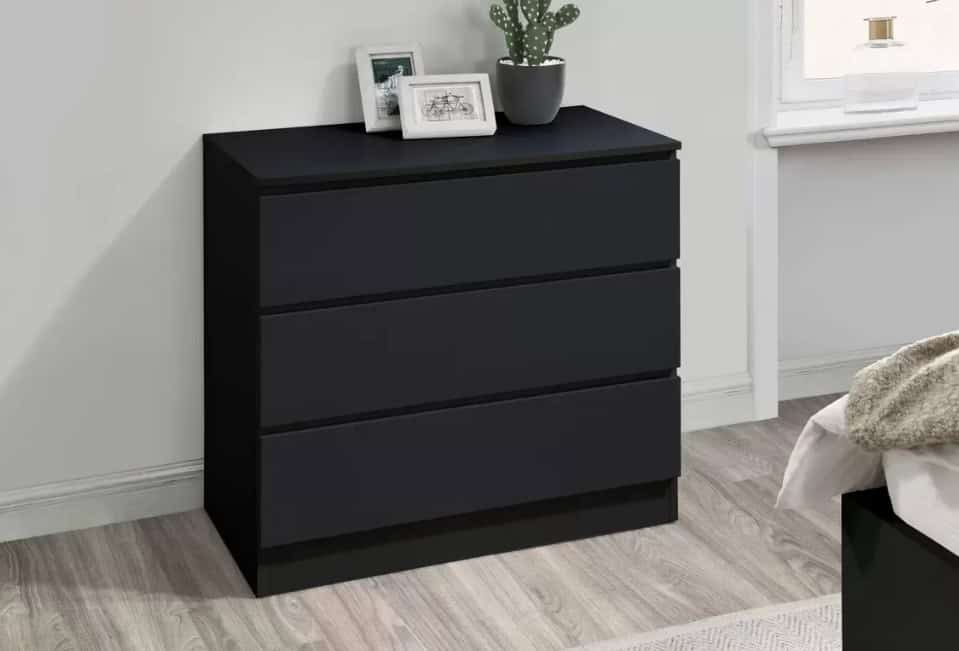 Oslo 3 Drawer Chest - Black | Buy Online | Beds.ie