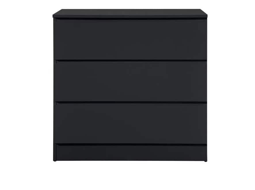 Oslo 3 Drawer Chest - Black - Image 5