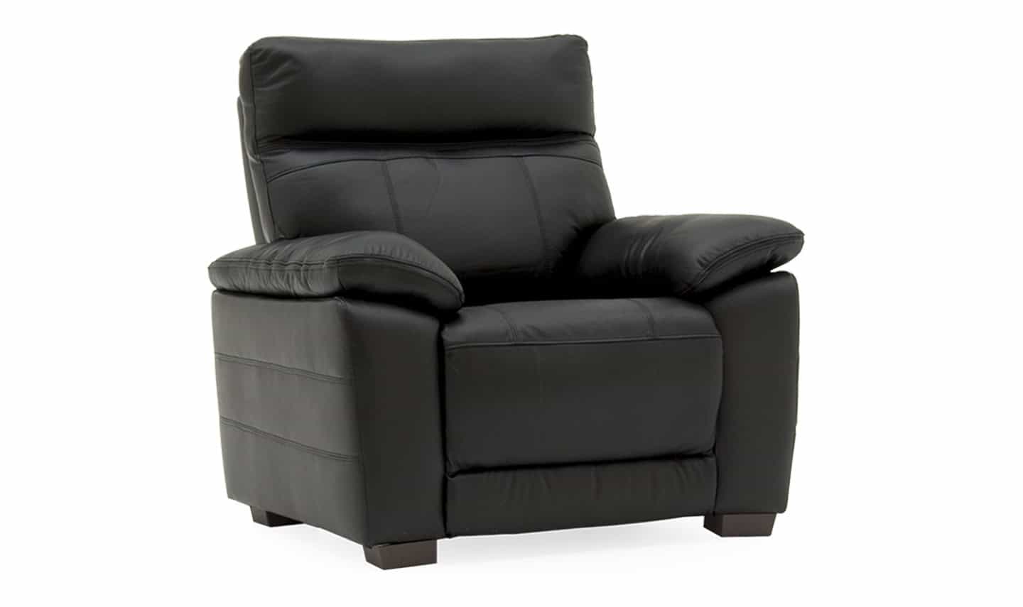 Positano 1 Seater Fixed Armchair - Black Leather | Buy Online | Beds.ie