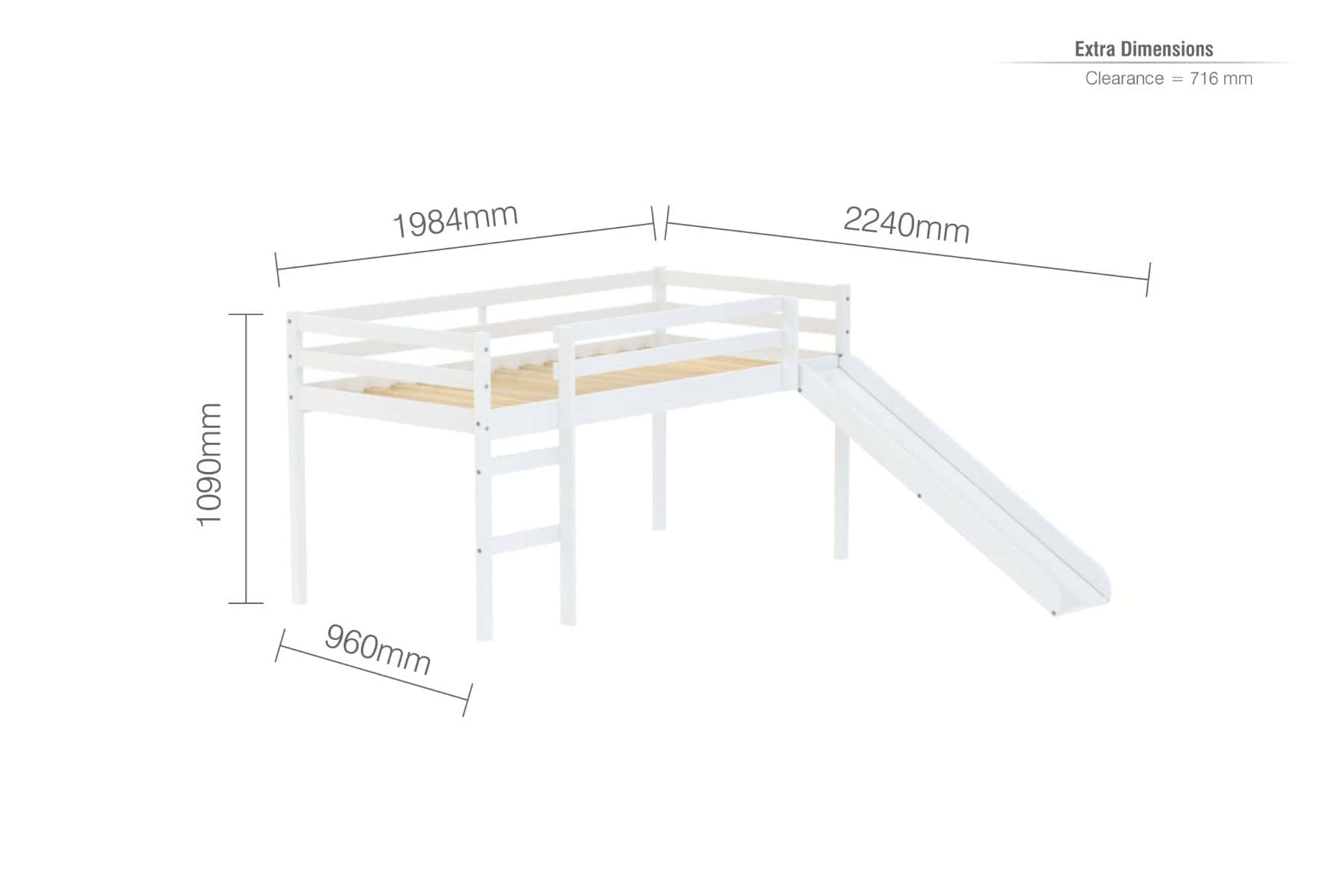 Frankie Midi Sleeper With Slide - White - Image 8
