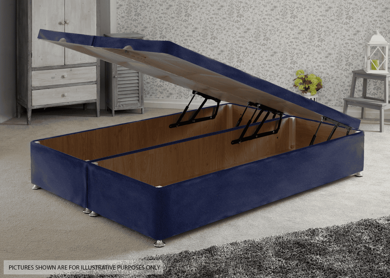 Apollo 6ft Velvet Navy Blue Front Opening Ottoman Base | Buy Online | Beds.ie