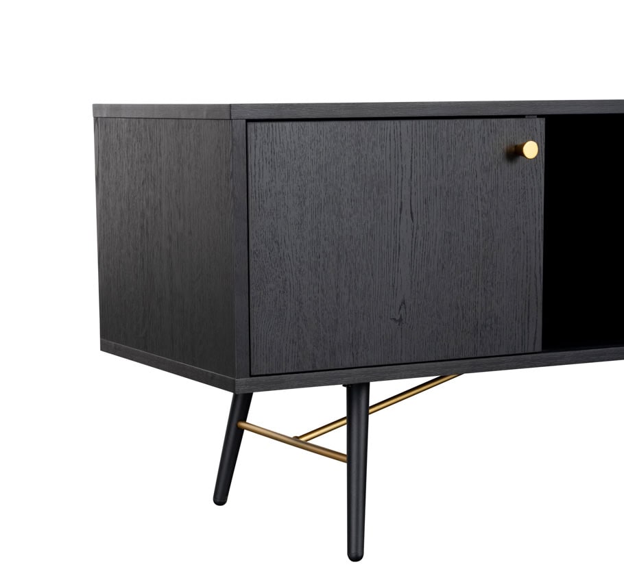 Barcelona Large TV Unit - Black & Copper - Image 5