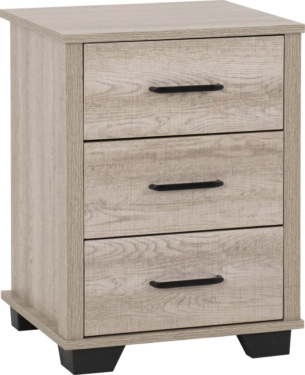 Oliver 3 Drawer Bedside - Light Oak Effect | Buy Online | Beds.ie