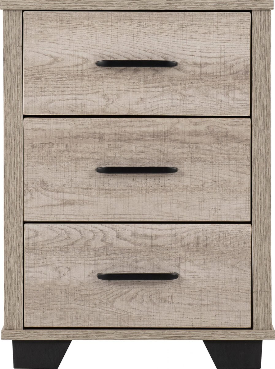 Oliver 3 Drawer Bedside - Light Oak Effect - Image 3