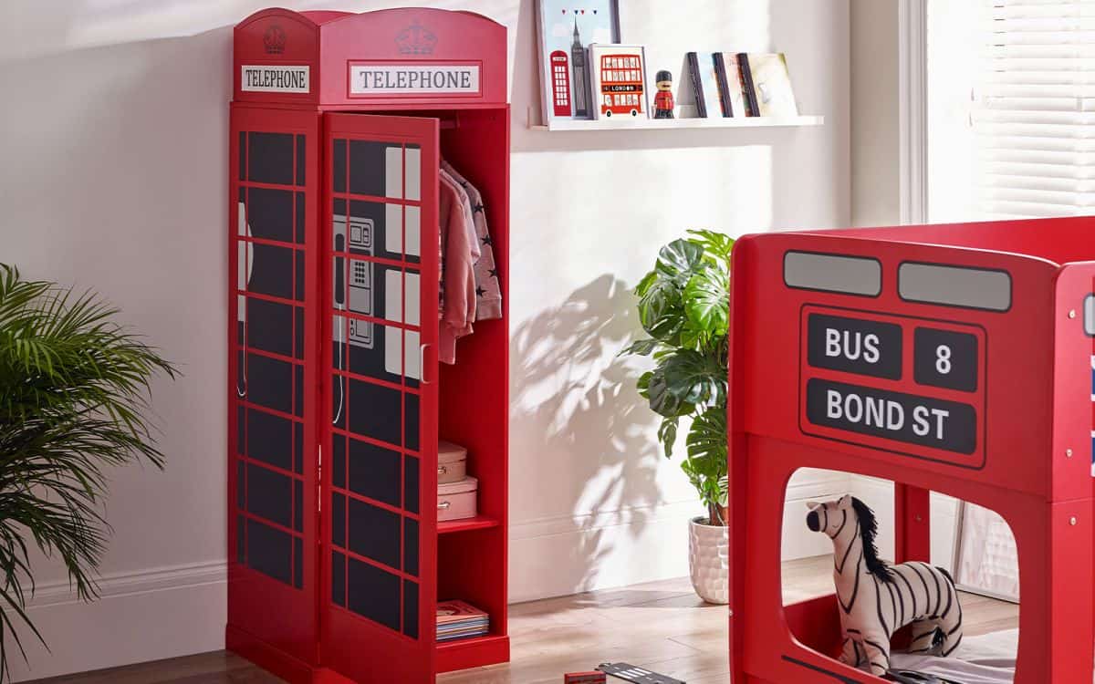 London Phone Box Wardrobe - Red - Image 2