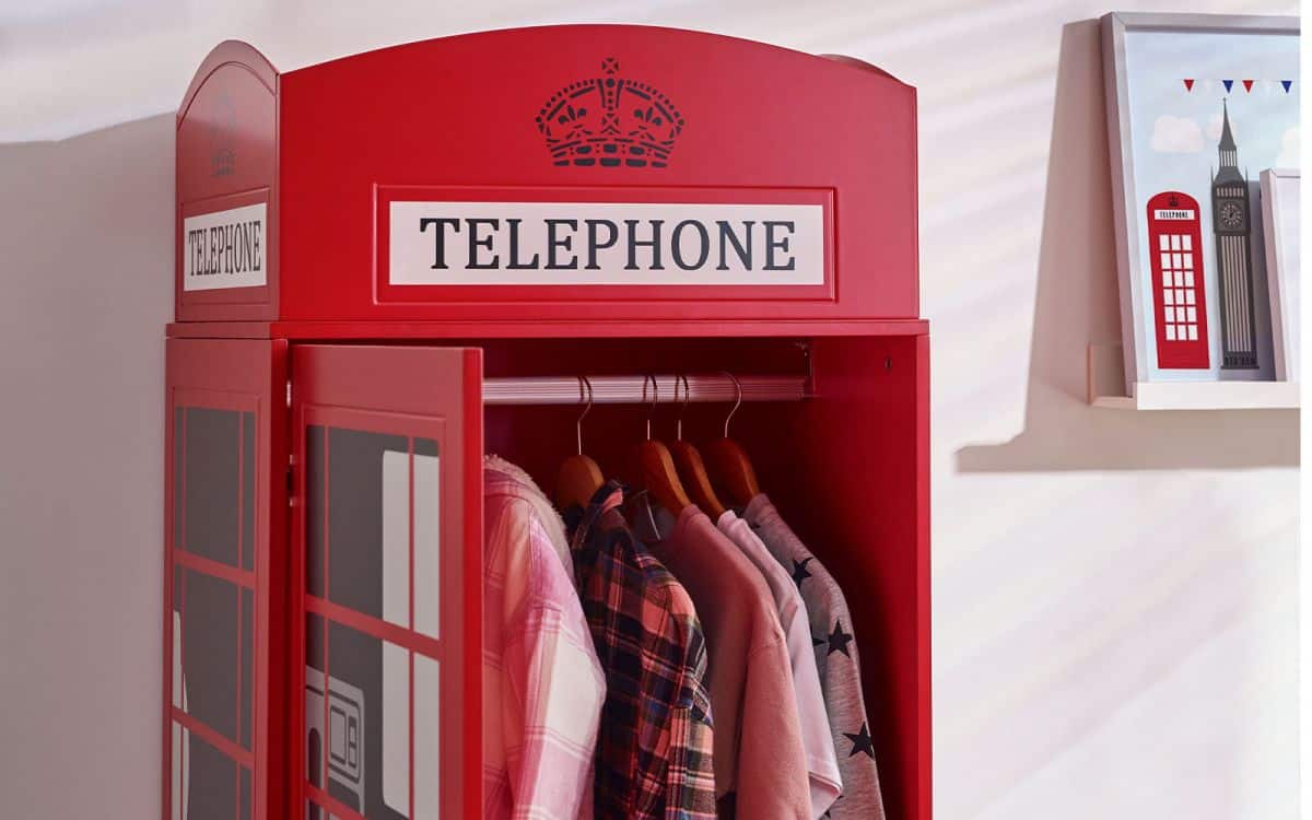 London Phone Box Wardrobe - Red - Image 3