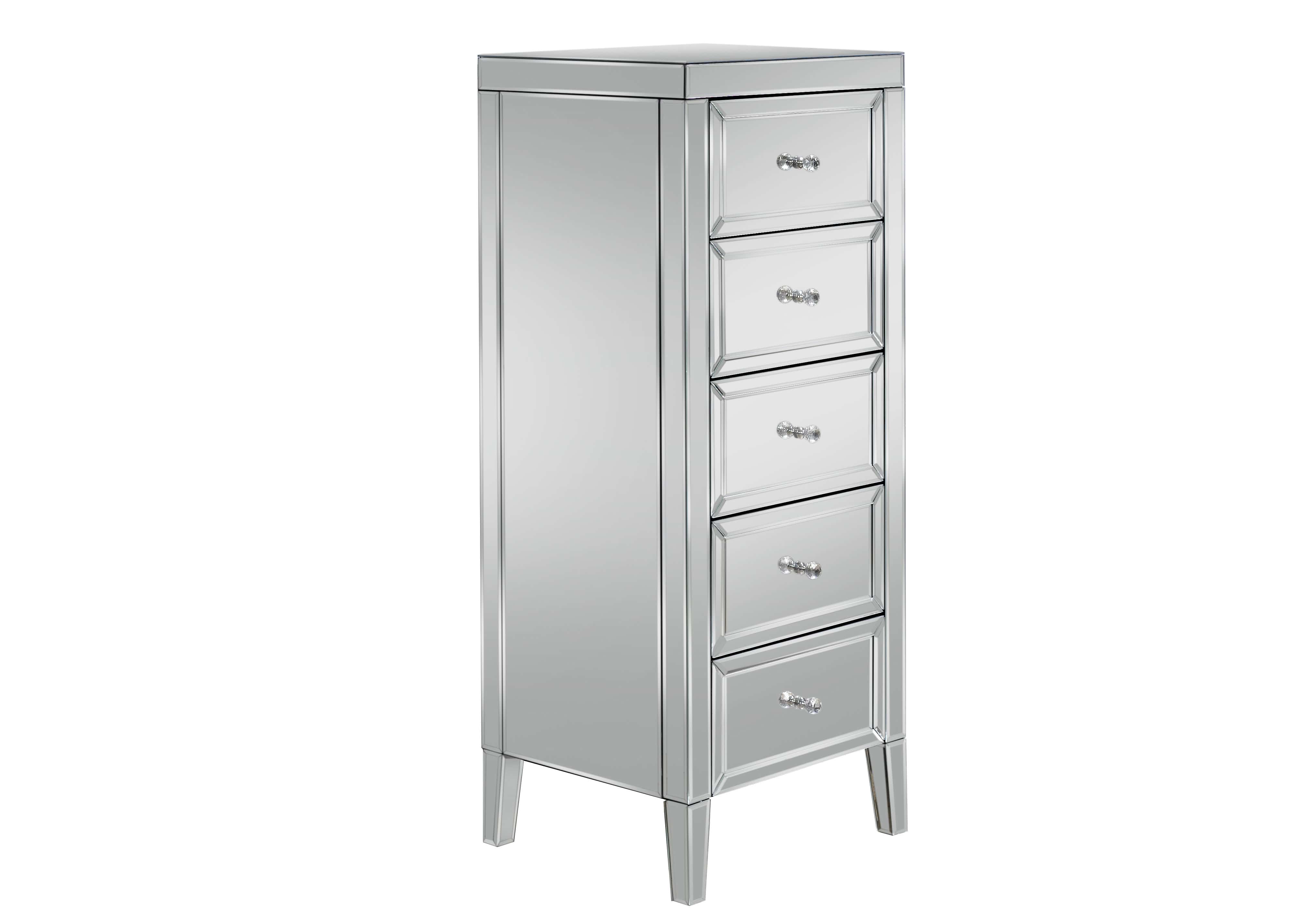 Valencia Mirrored 5 Drawer Narrow Chest - Image 2