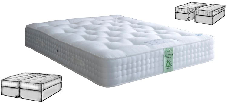 Healthbeds 6ft Ultimate Natural 2000 4 Drawer Zip & Link Bed - Image 2