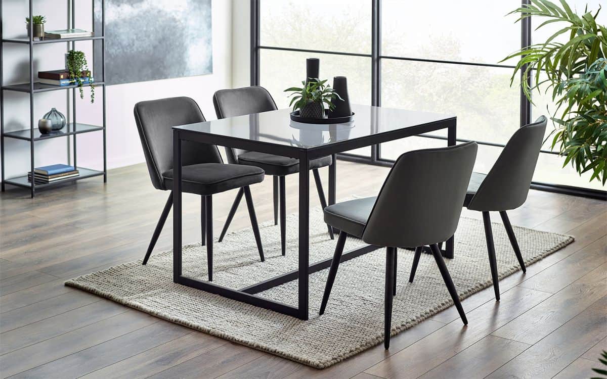 Ohio Dining Table - Smoked Glass | Buy Online | Beds.ie