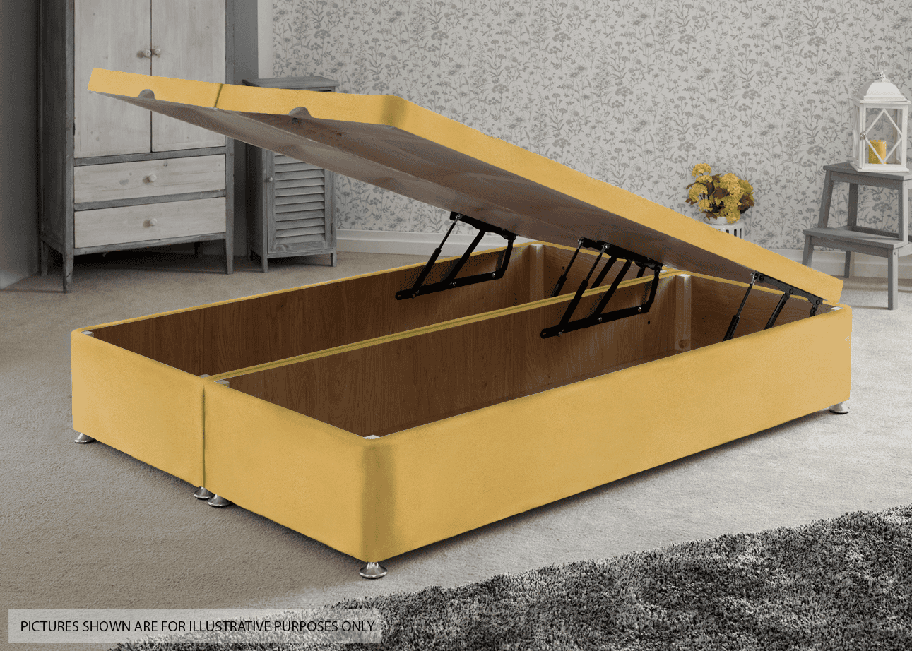 Apollo 4ft Velvet Beige Front Opening Ottoman Base | Buy Online | Beds.ie
