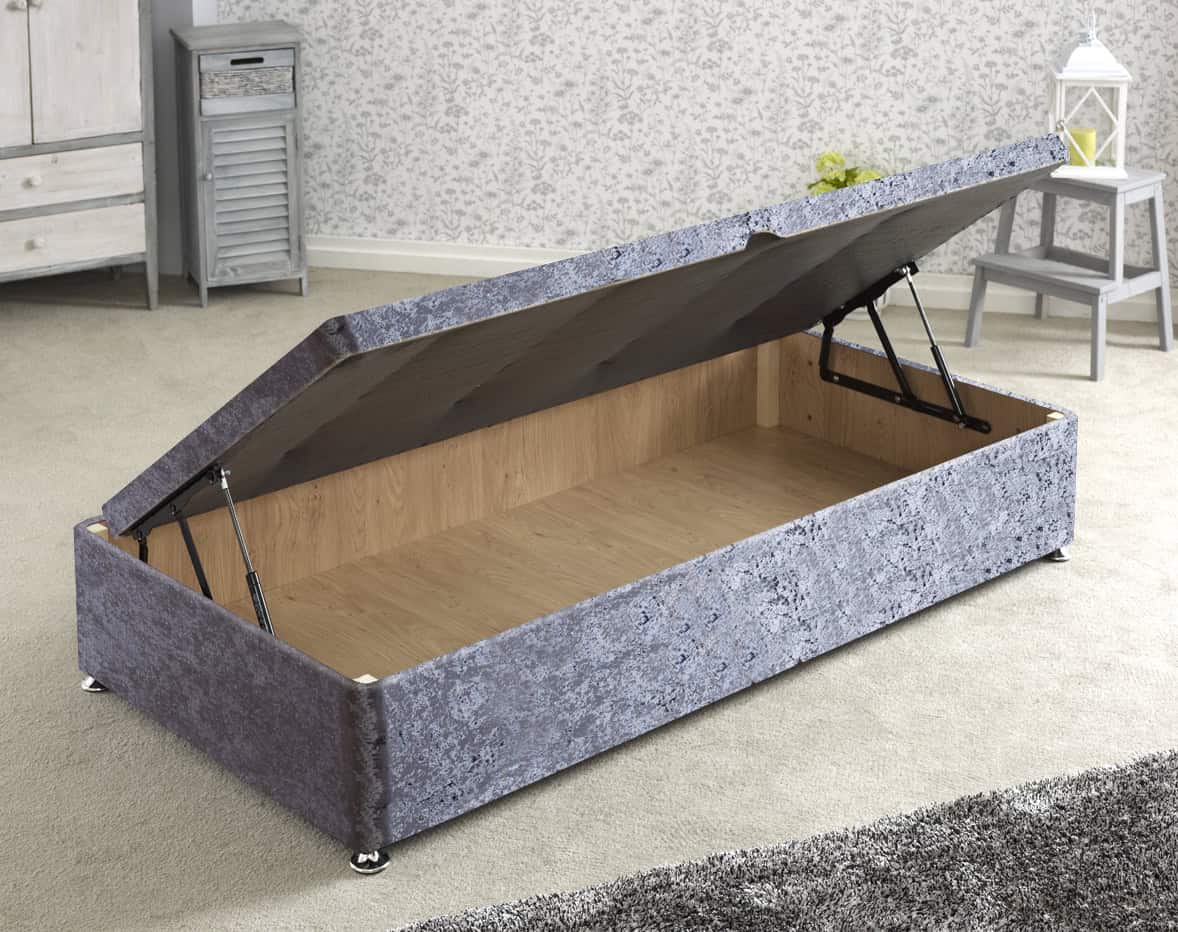 Apollo 3ft Glitz Grey Side Ottoman Base | Buy Online | Beds.ie