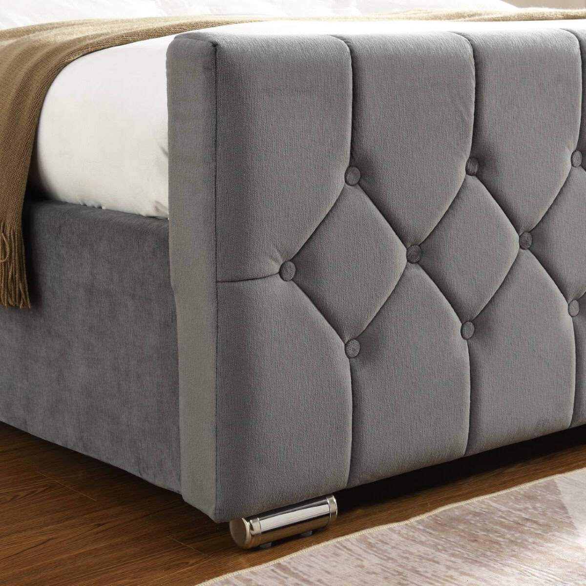 Galway 4ft Bedframe - Grey - Image 5