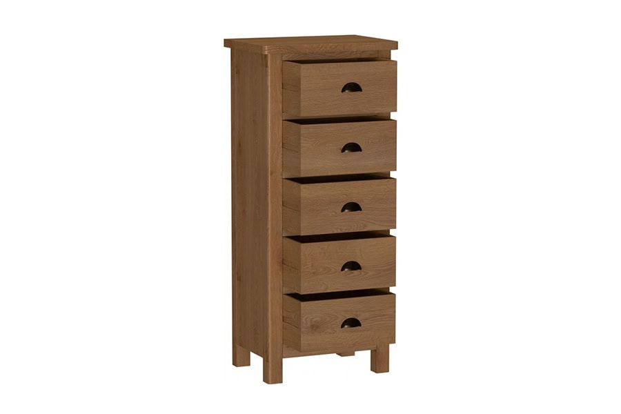 Everlee Narrow Drawer Chest - Rustic Oak - Image 2
