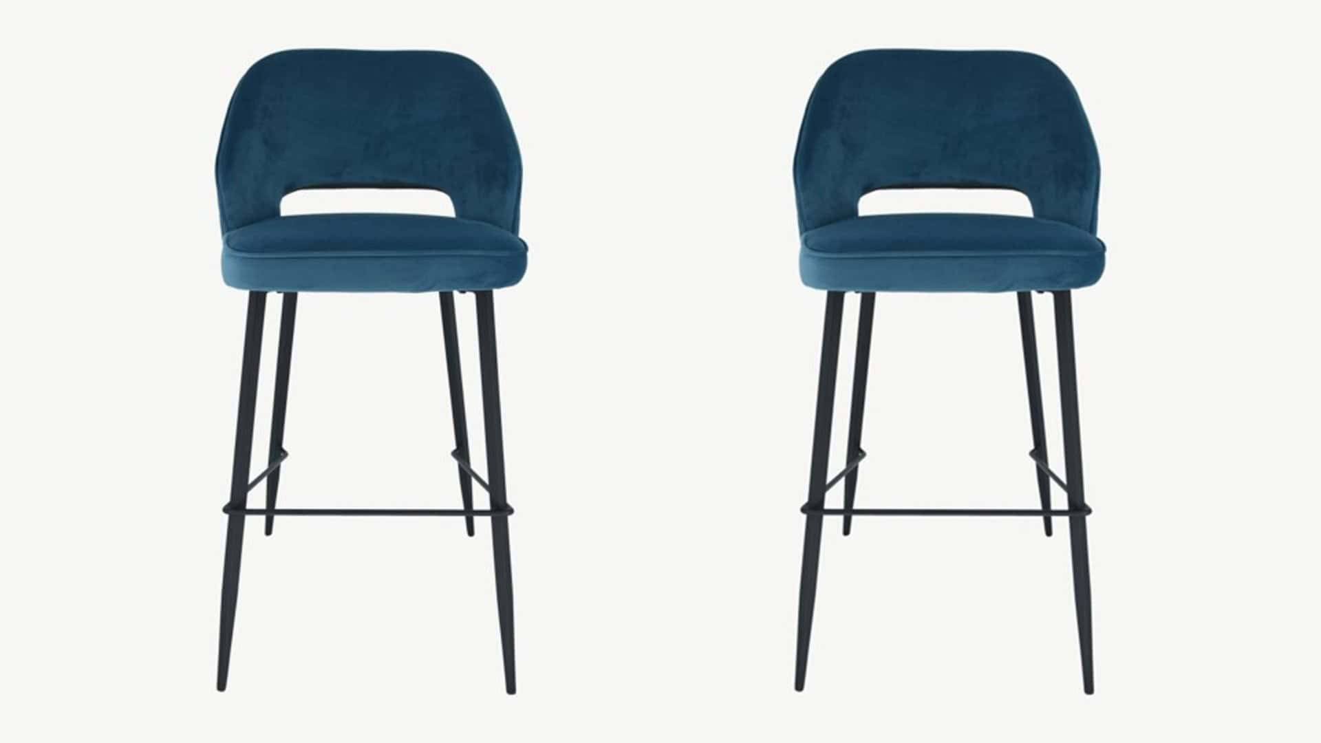 Sutton Stool - Teal Velvet (Set of 2) | Buy Online | Beds.ie