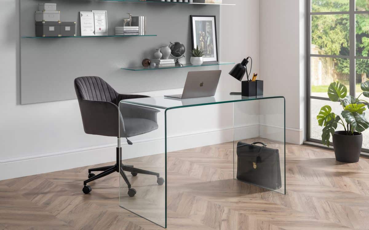 Dymond Desk - Clear Glass | Buy Online | Beds.ie