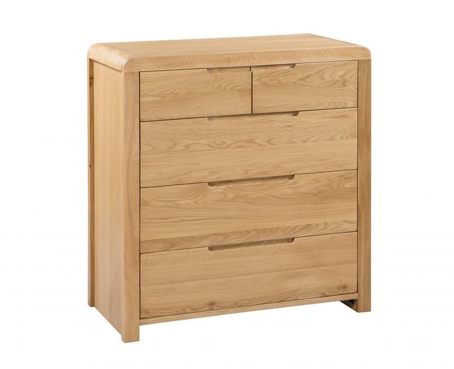 Contour 3+2 Drawer Chest - Waxed Oak | Buy Online | Beds.ie