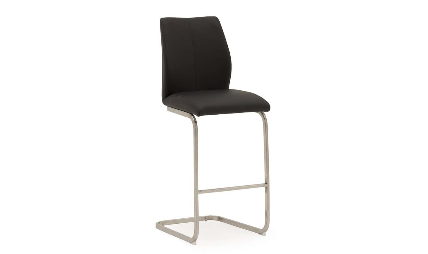 Irma Bar Chair (Pair) - Brushed Steel Black | Buy Online | Beds.ie
