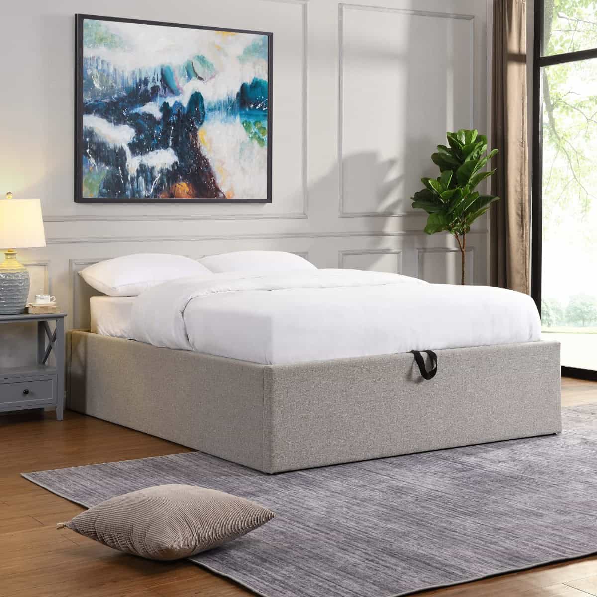 Oasis 5ft Gas Lift Ottoman - Grey | Buy Online | Beds.ie