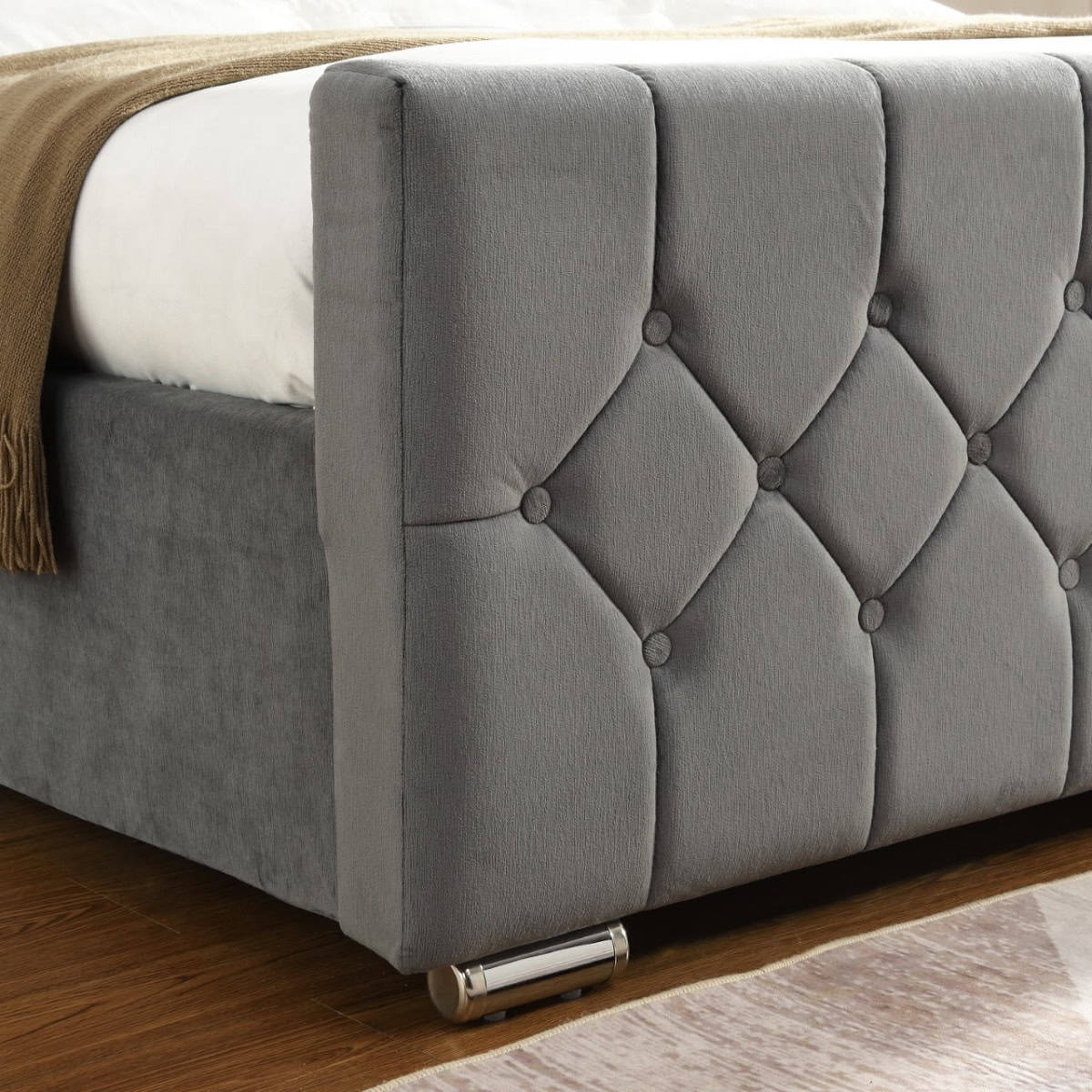 Galway 4ft6 Bedframe - Grey - Image 5