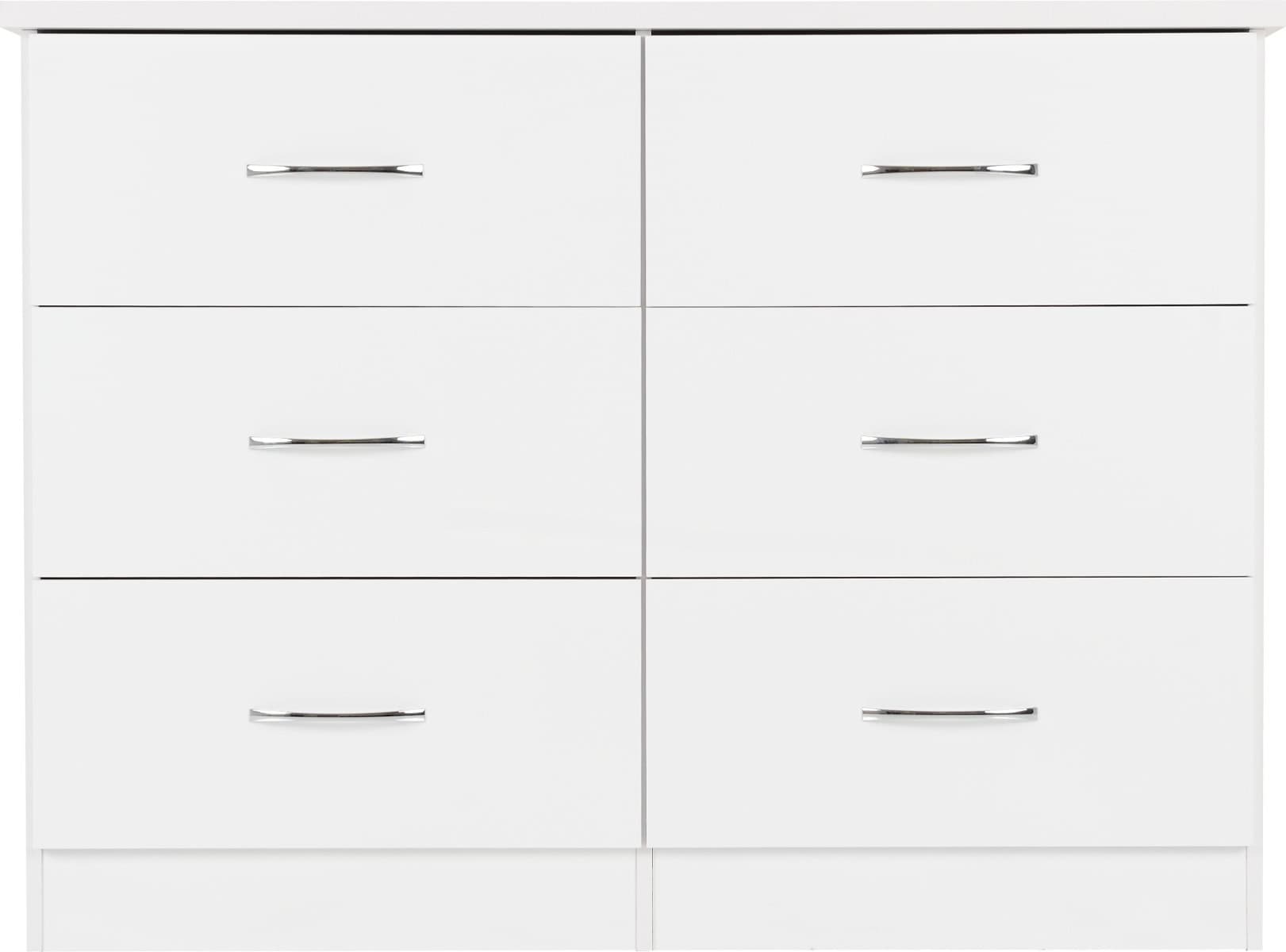 Nevada 6 Drawer Chest - White Gloss | Buy Online | Beds.ie