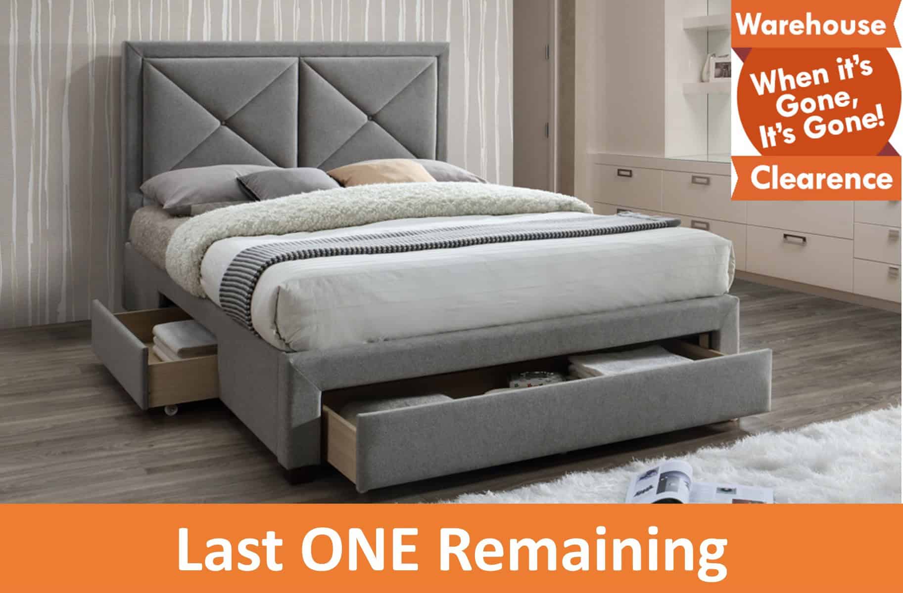 Limelight Cezanne 4ft6 3 Drawer Bedframe - Grey Marl - Image 2