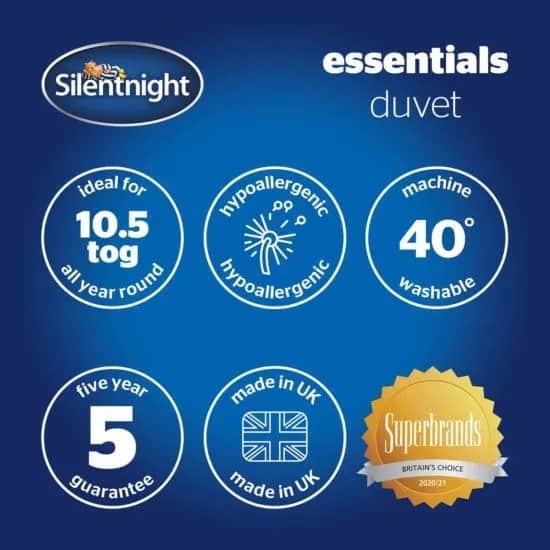 Silentnight Essentials 5ft Hollowfibre 10.5 Tog Duvet - Image 2
