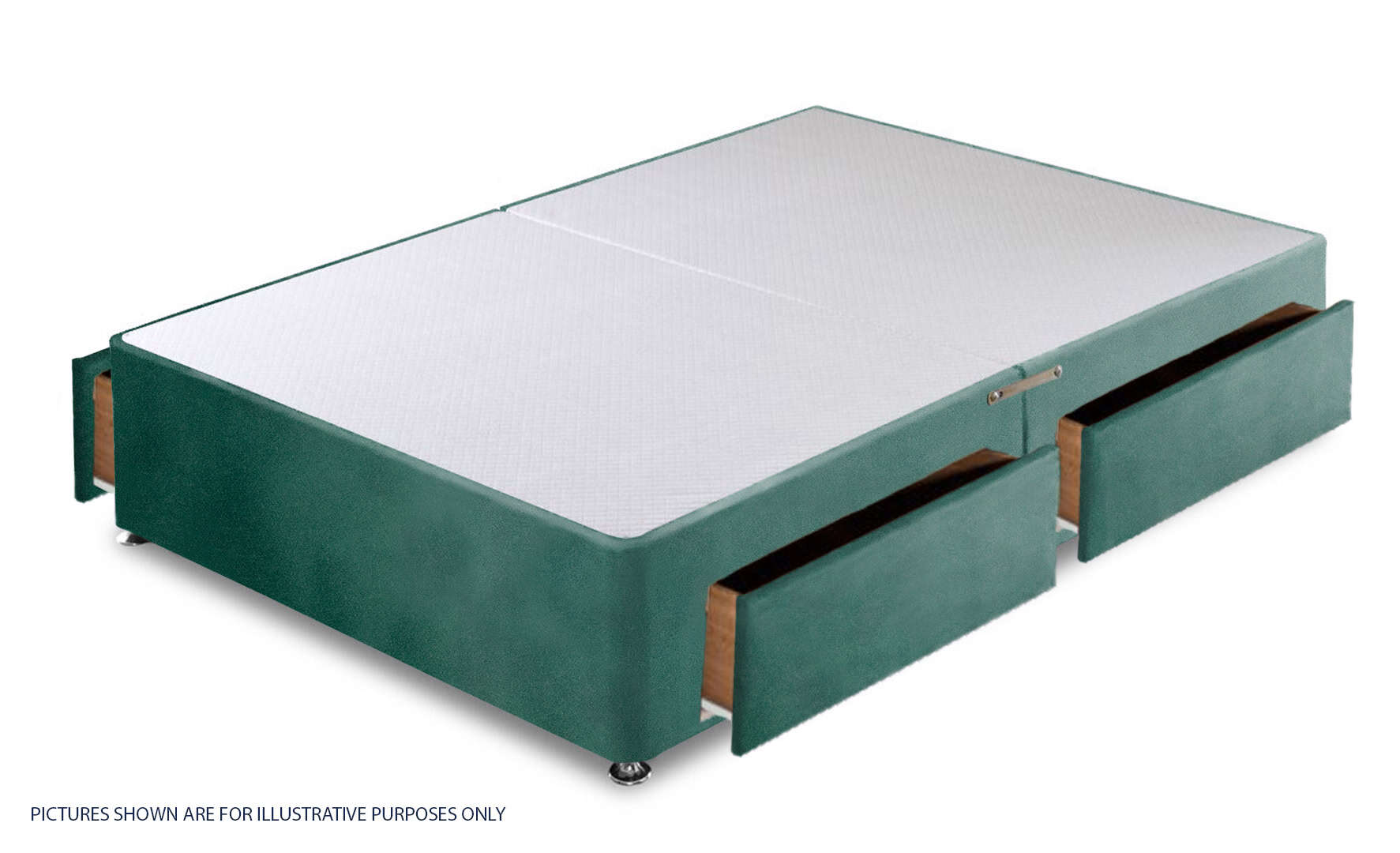 Apollo 5ft Velvet Turquoise 4 Drawer Divan Base | Buy Online | Beds.ie