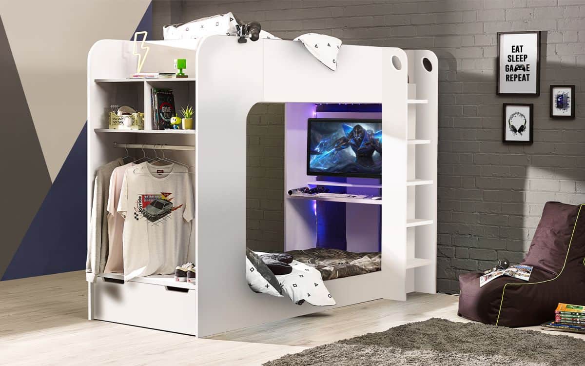 Impulse Gaming Bunk - White | Buy Online | Beds.ie